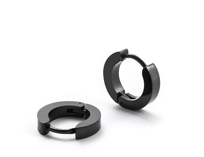 BLACK HOOP EARRING (PAIR)